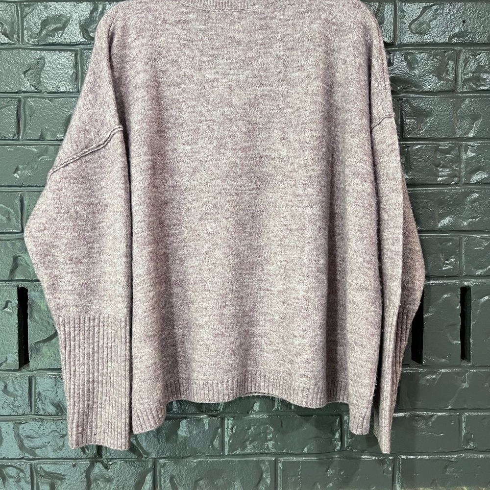 Women's Heathered Purple Sweater - Picture 4 of 5